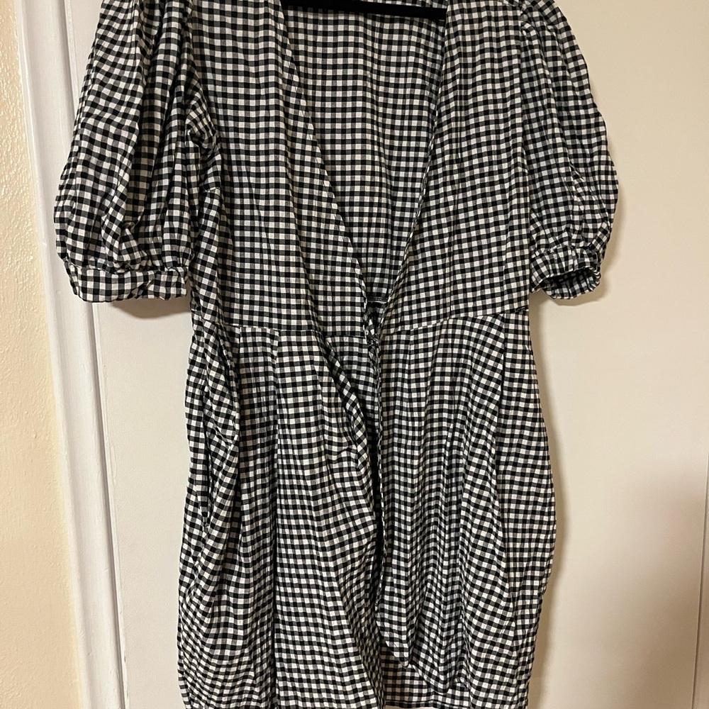 Topshop Monochrome Checkered Dress
